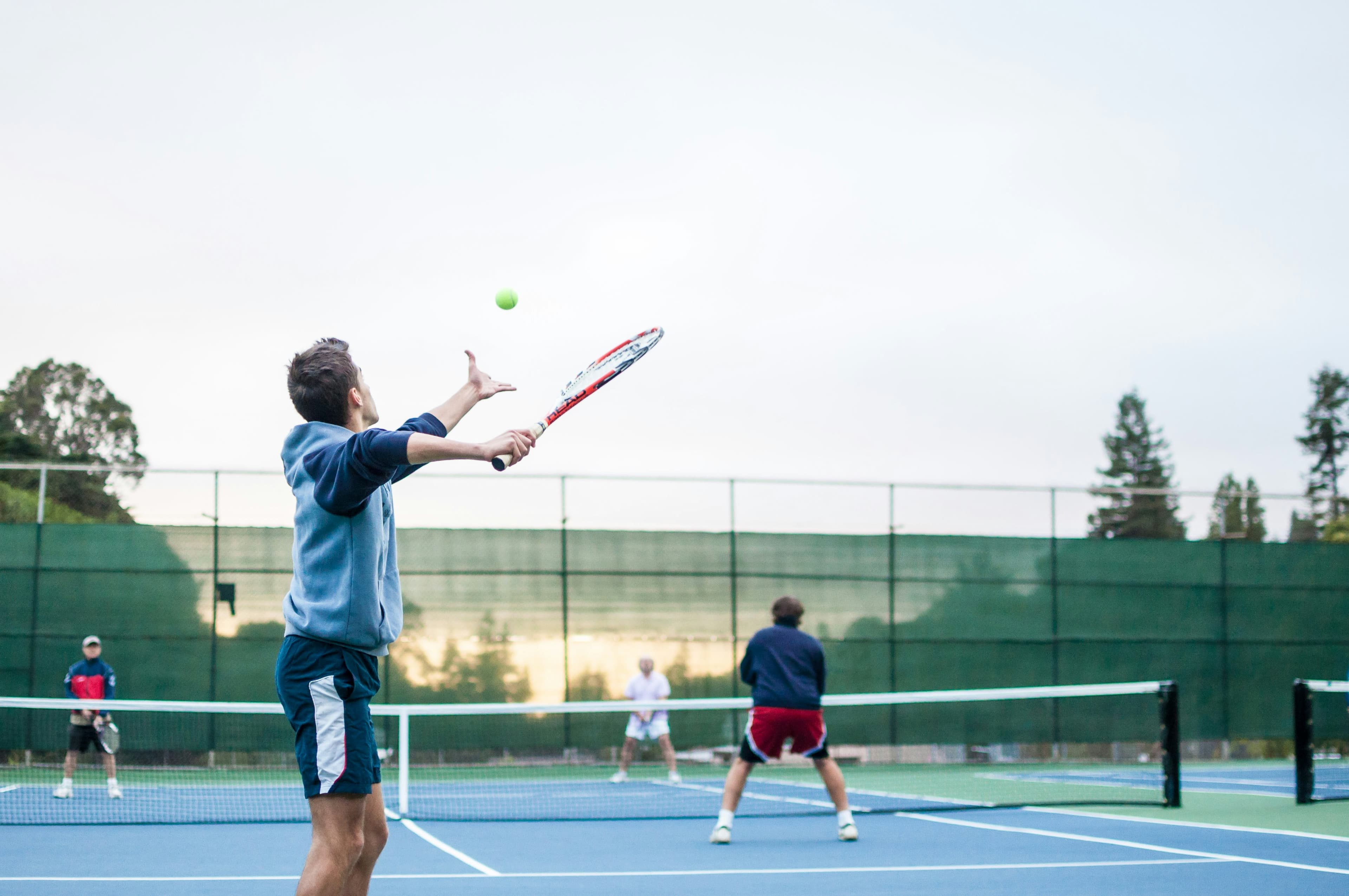 Person going for a serve